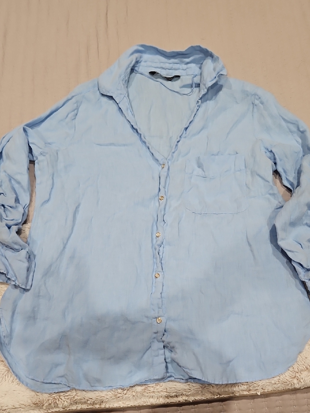 Zara Light Blue Men's Casual Button-Down Shirt